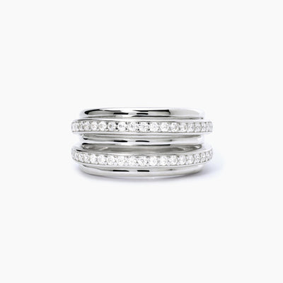 Anello Mabina Fascione di Zirconi Argento