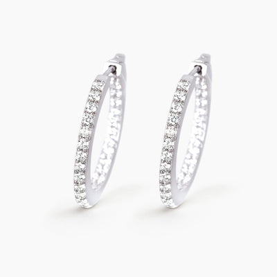 Orecchini a Cerchio Mabina Upper Argento con Zirconi