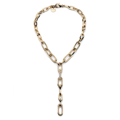 Collana Unoaerre a Y Dorata con Zirconi - packshot ufficiale