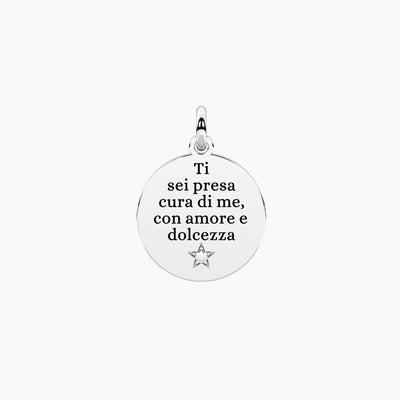 Charm Kidult By You Tondo Nonna in Acciaio con Cristallo