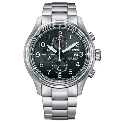 Cronografo Citizen Supertitanio Eco-Drive Nero 44mm - frontale