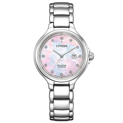 Orologio Citizen Lady Super Titanio Eco-Drive Madreperla 12 Diamanti 31mm