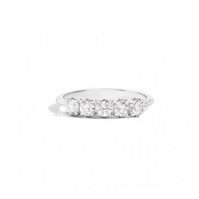Anello Anniversary Recarlo in Oro Bianco e 5 Diamanti