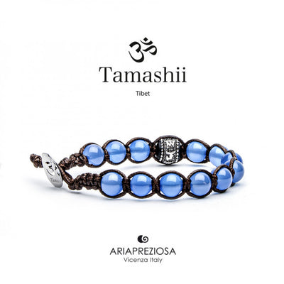 Bracciale Tamashii Agata Blu Ruota della Preghiera