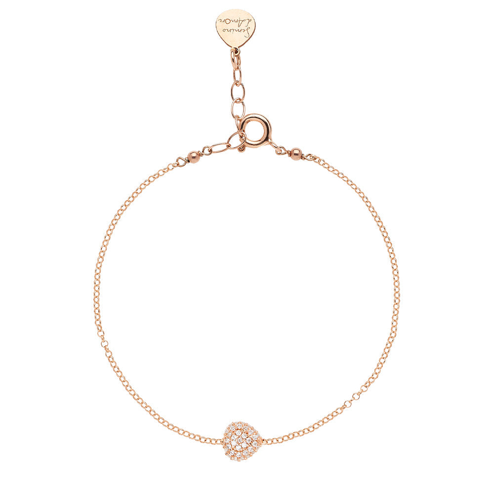 Bracciale Rosso Prezioso Argento 925 Semino D'amore Sparkling Pure White
