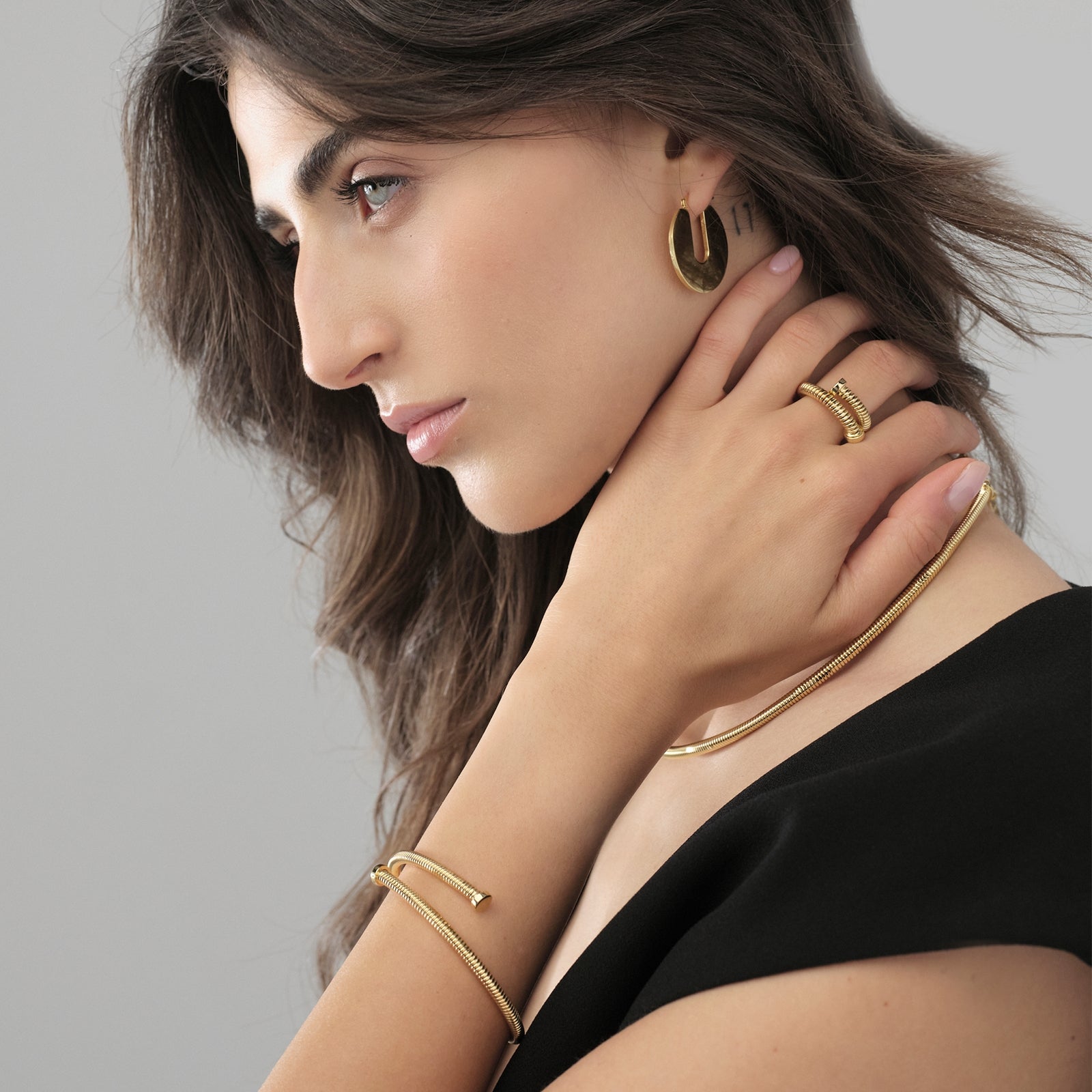 Anello Unoaerre Chiodo Ottone Dorato Aperto - vista 2