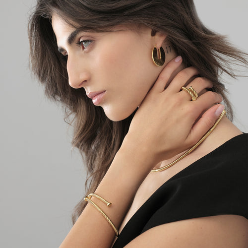 Anello Unoaerre Chiodo Ottone Dorato Aperto - vista 2