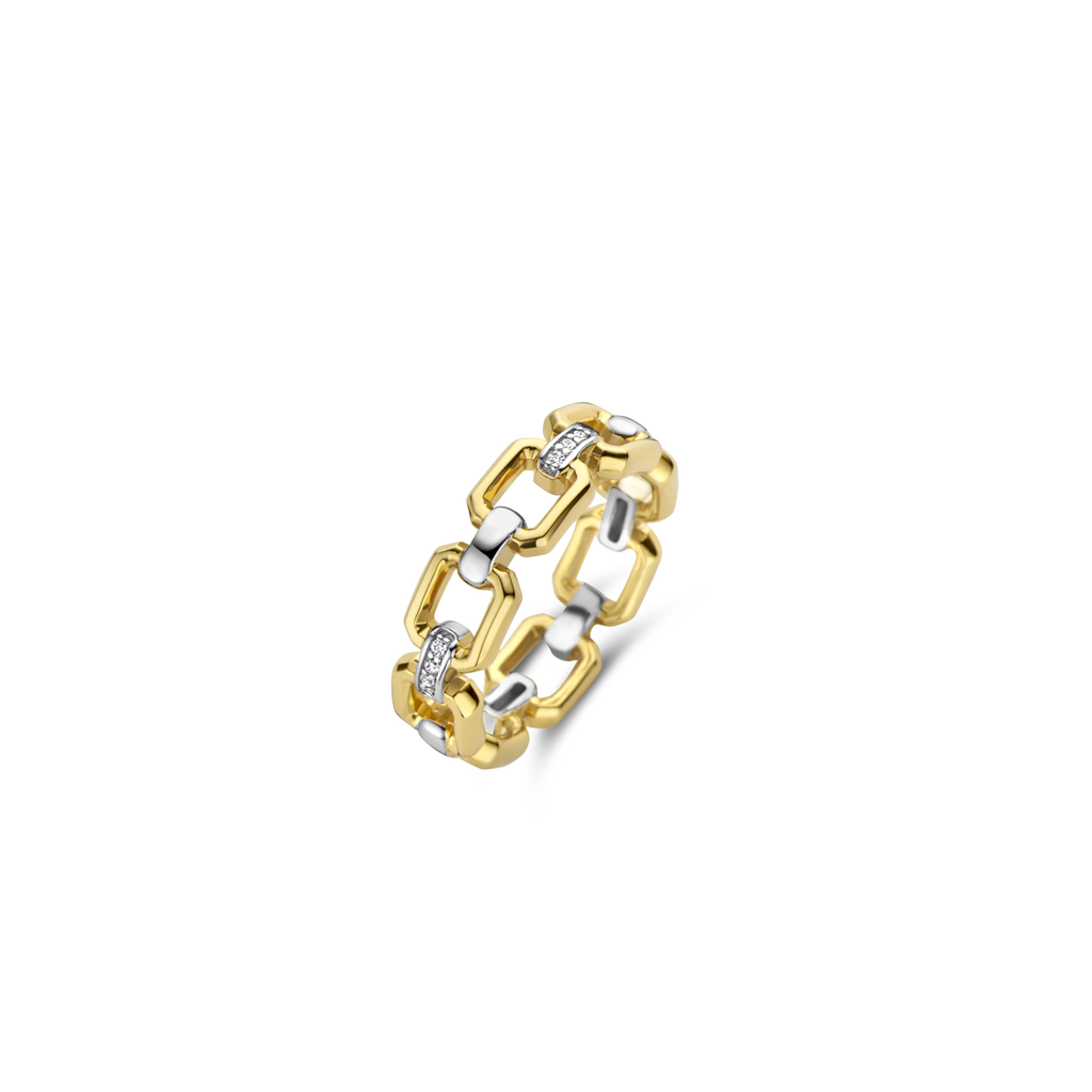 Anello Ti Sento Milano Signature Argento Dorato con Zirconi
