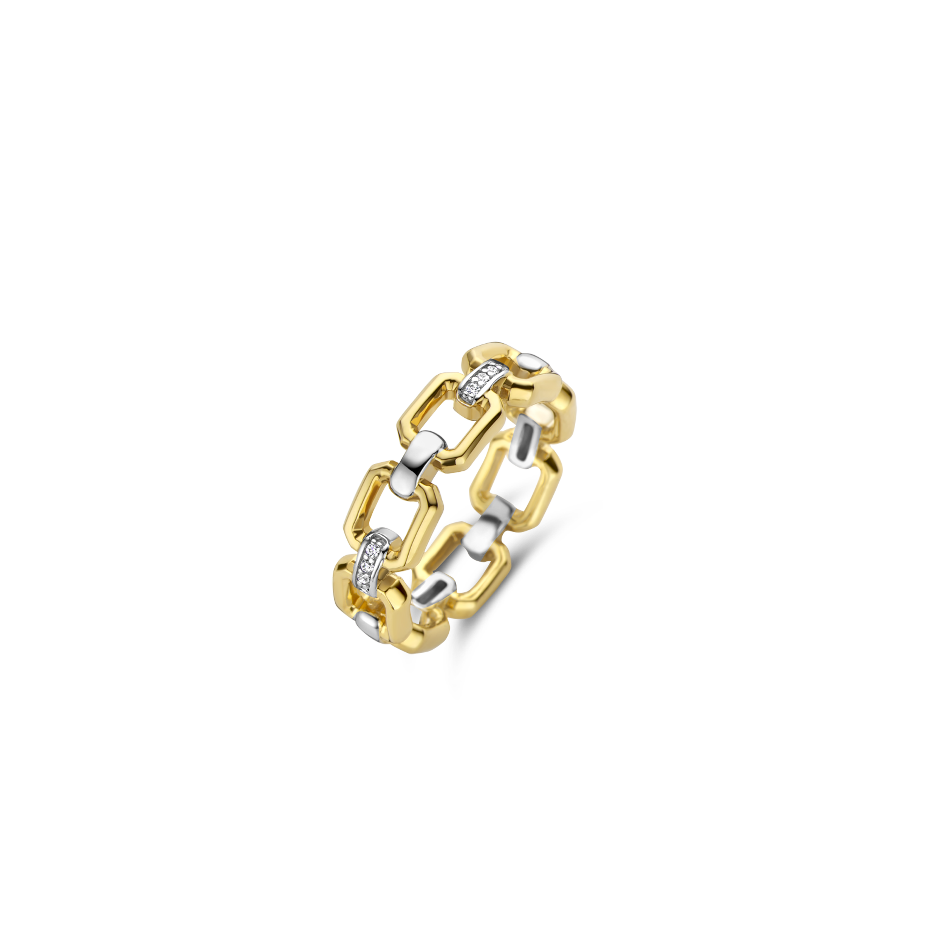 Anello Ti Sento Milano Signature Argento Dorato con Zirconi