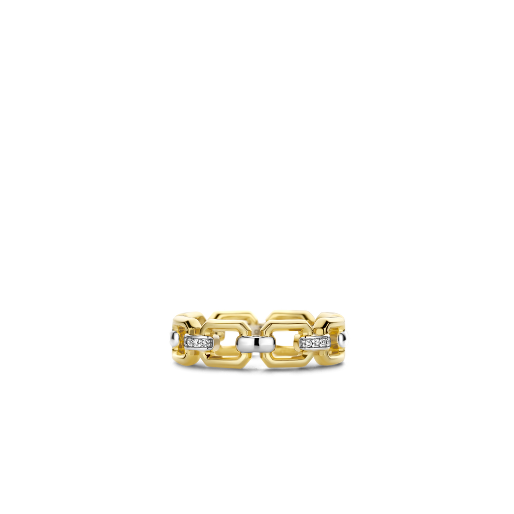 Anello Ti Sento Milano Signature Argento Dorato con Zirconi
