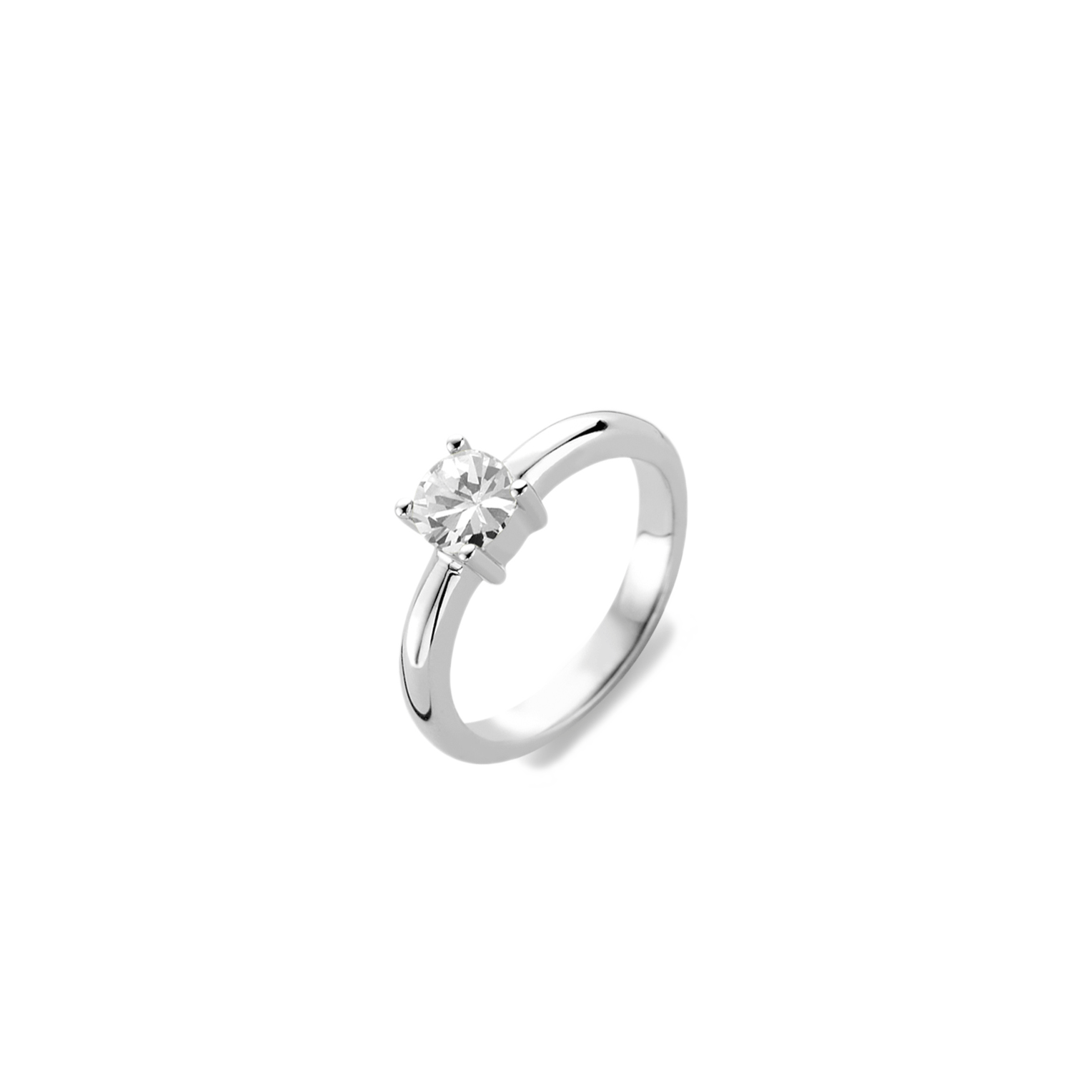 Anello Ti Sento Milano Solitario Zircone Argento Rodiato