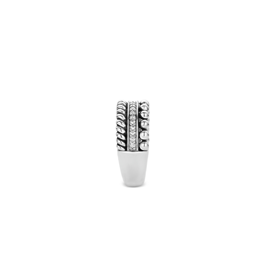Anello Ti Sento Milano Argento Rodiato Struttura a Strati