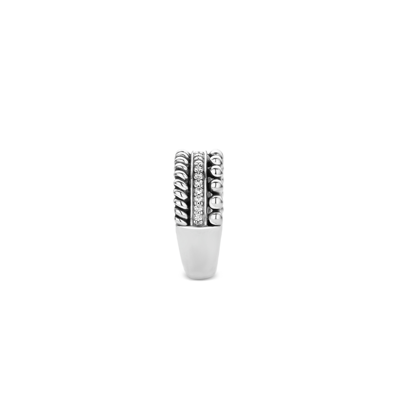 Anello Ti Sento Milano Argento Rodiato Struttura a Strati