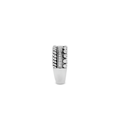 Anello Ti Sento Milano Argento Rodiato Struttura a Strati