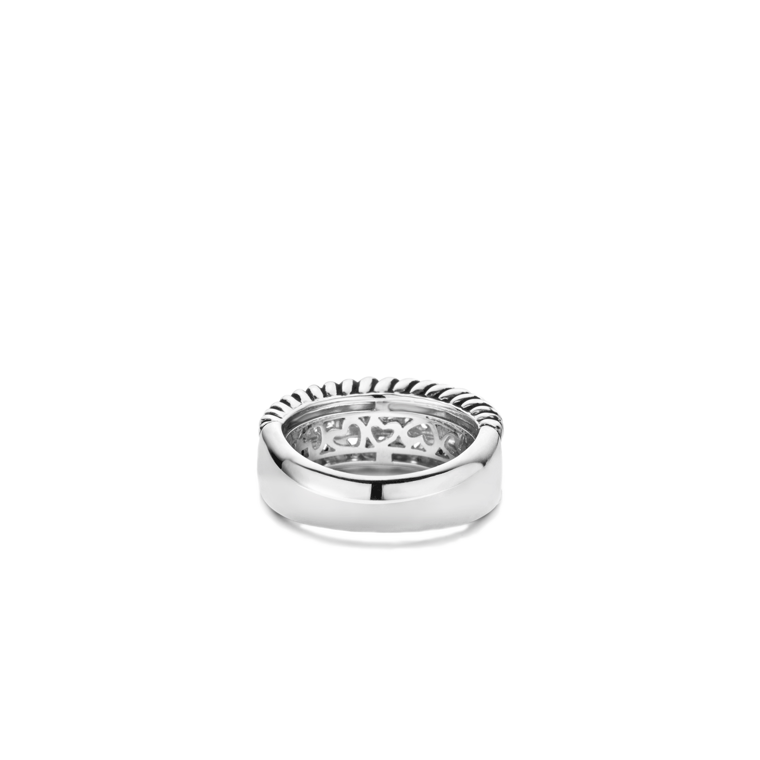 Anello Ti Sento Milano Argento Rodiato Struttura a Strati