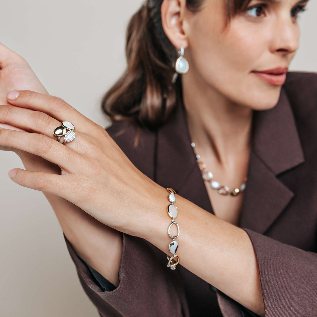 Bracciale Ti Sento Milano Argento Bicolore con Pietre e Zirconi