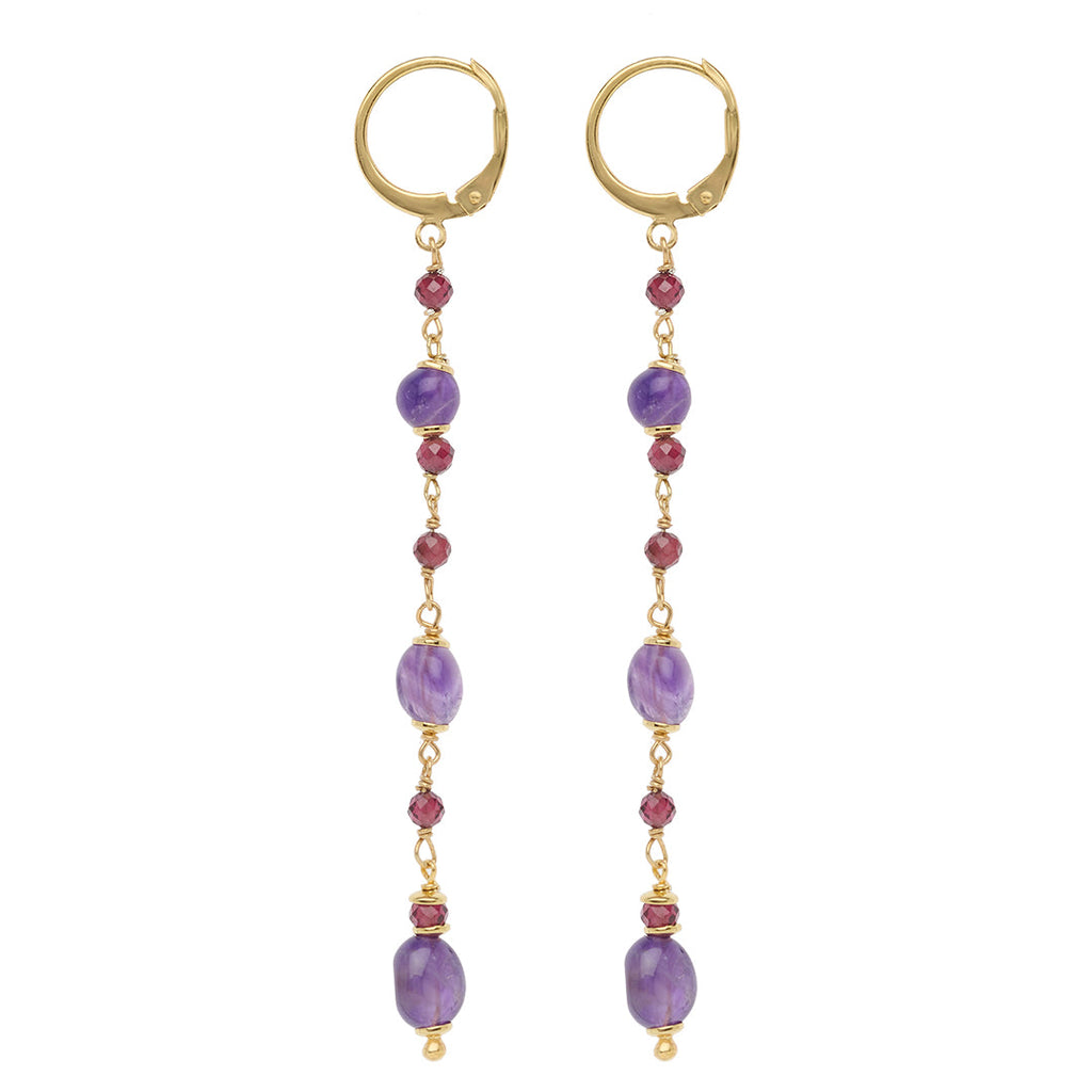 Orecchini Rosso Prezioso The Secret Garden Labirinto Argento 925 Ametista
