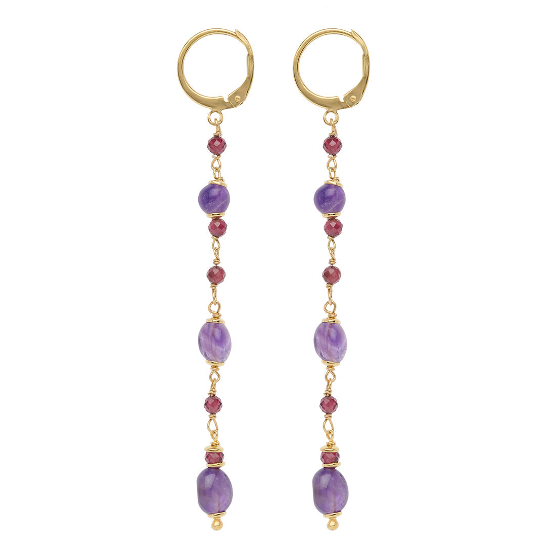 Orecchini Rosso Prezioso The Secret Garden Labirinto Argento 925 Ametista