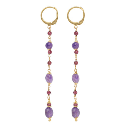 Orecchini Rosso Prezioso The Secret Garden Labirinto Argento 925 Ametista