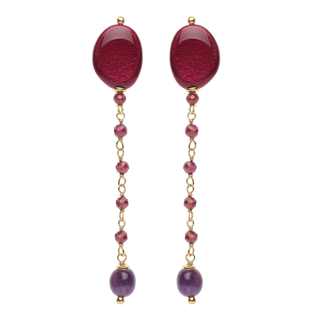 Orecchini Rosso Prezioso The Secret Garden Belvedere Argento 925 Karkadè