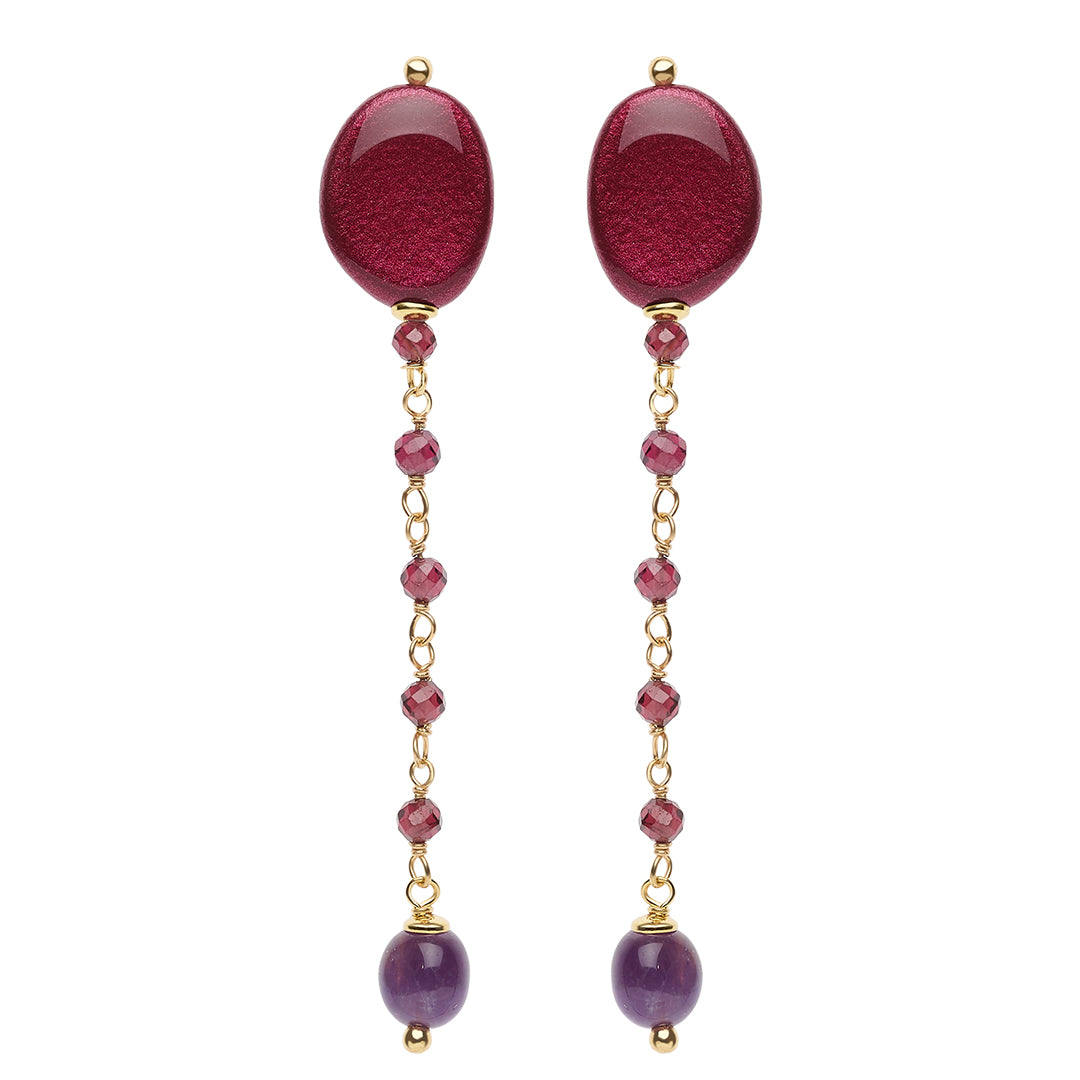 Orecchini Rosso Prezioso The Secret Garden Belvedere Argento 925 Karkadè