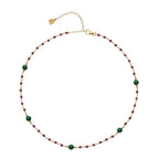 Girocollo Rosso Prezioso The Secret Garden Labirinto Argento 925 Malachite