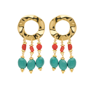 Orecchini Rosso Prezioso Argento Flare