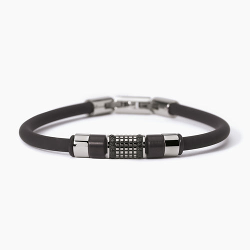 Bracciale 2Jewels Acciaio Nero e Silicone 232358 | ARVIMO Gioielli