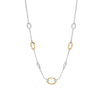 Collana Ti Sento Milano Argento Bicolore con Ovale di Zirconi