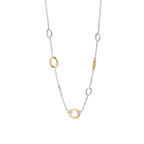 Collana Ti Sento Milano Argento Bicolore con Ovale di Zirconi