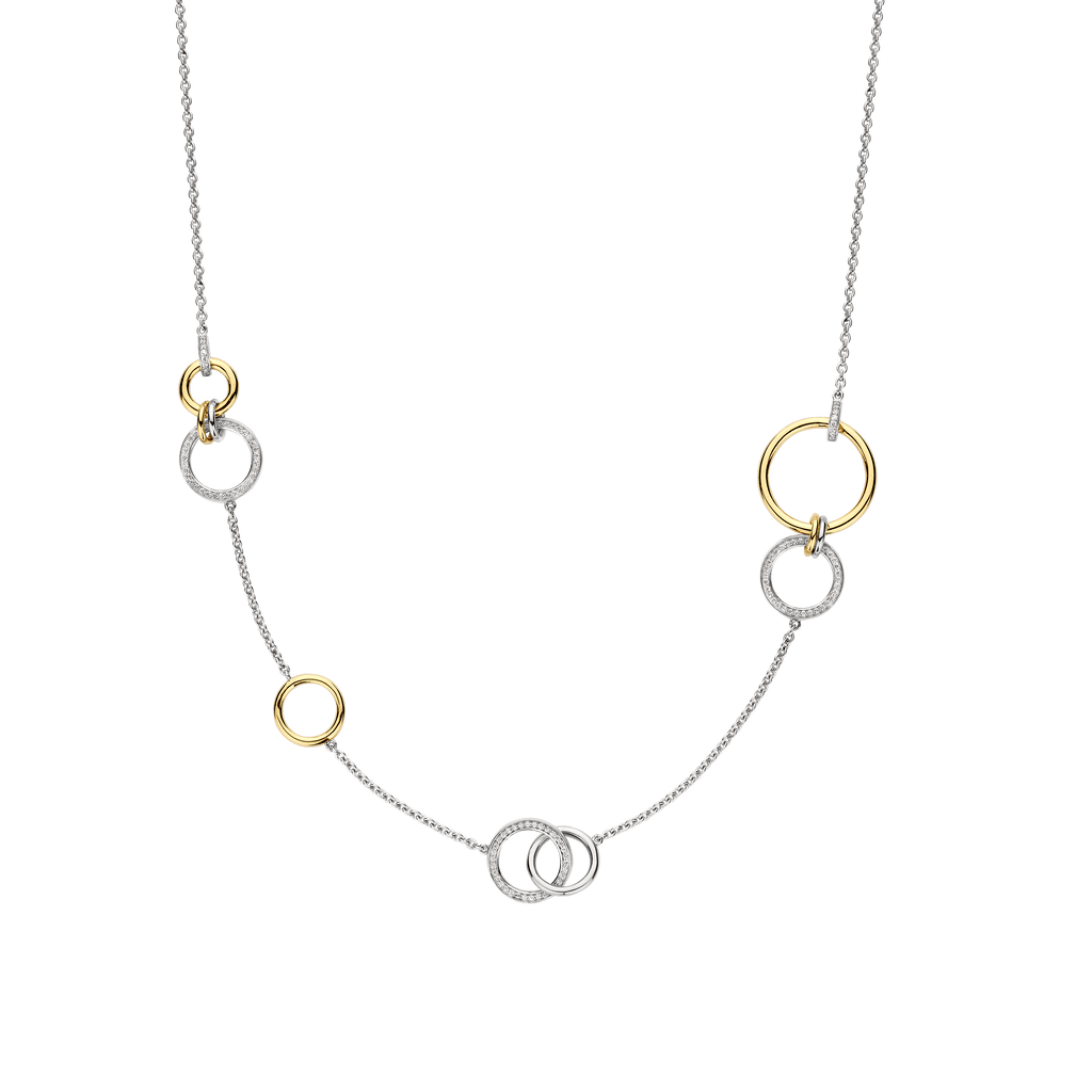 Collana Ti Sento Milano Argento Bicolore ad Anelli Intrecciati
