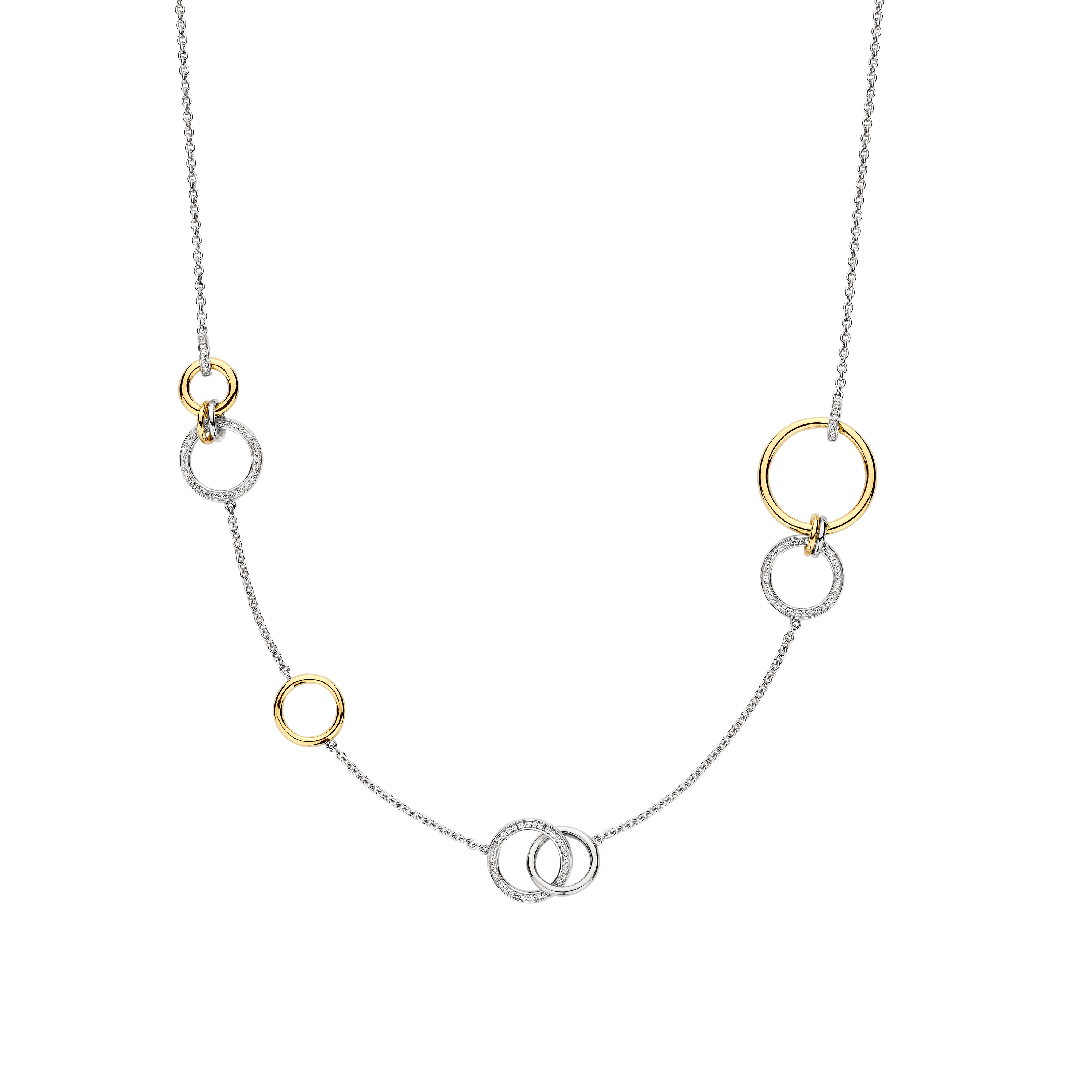 Collana Ti Sento Milano Argento Bicolore ad Anelli Intrecciati
