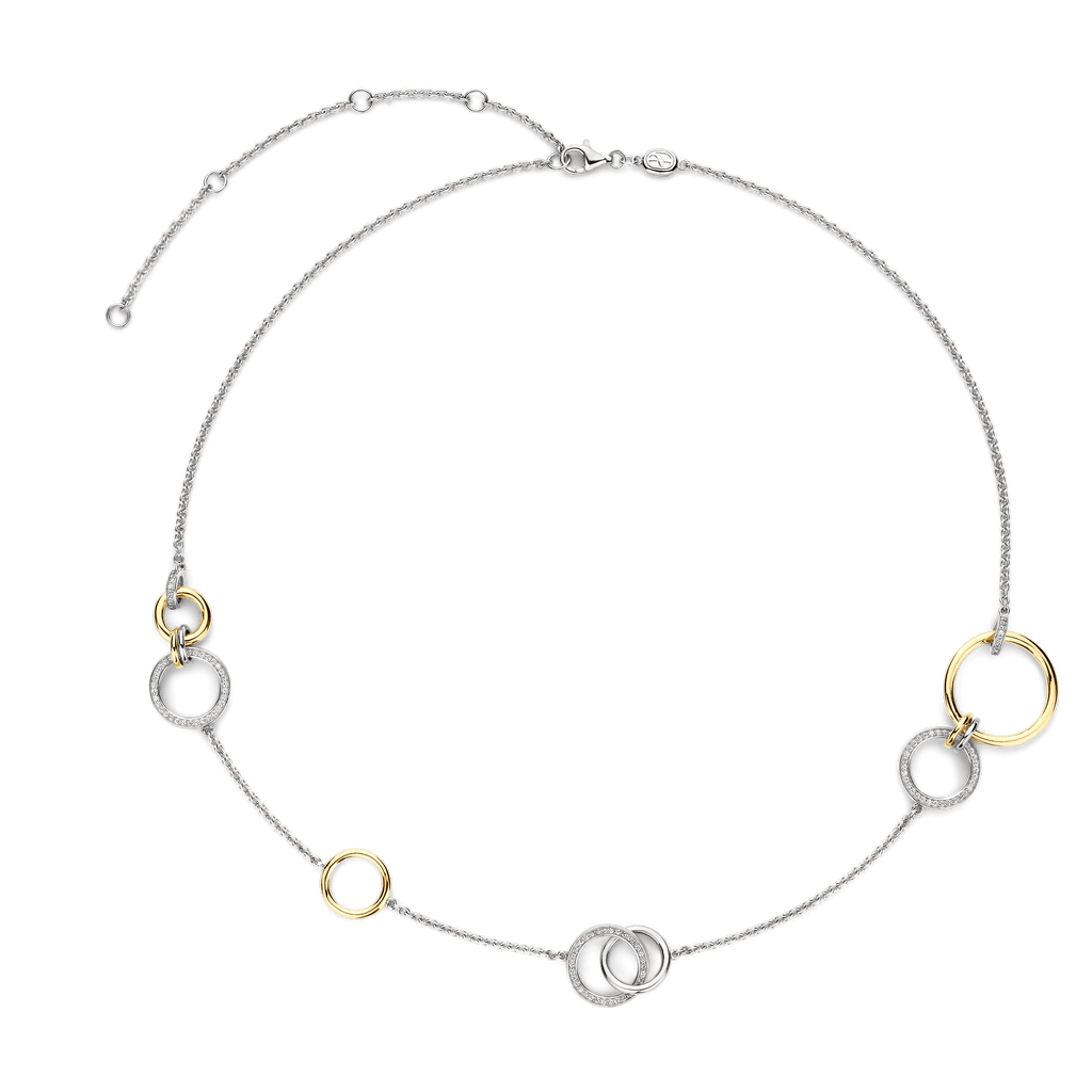Collana Ti Sento Milano Argento Bicolore ad Anelli Intrecciati