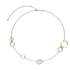 Collana Ti Sento Milano Argento Bicolore ad Anelli Intrecciati