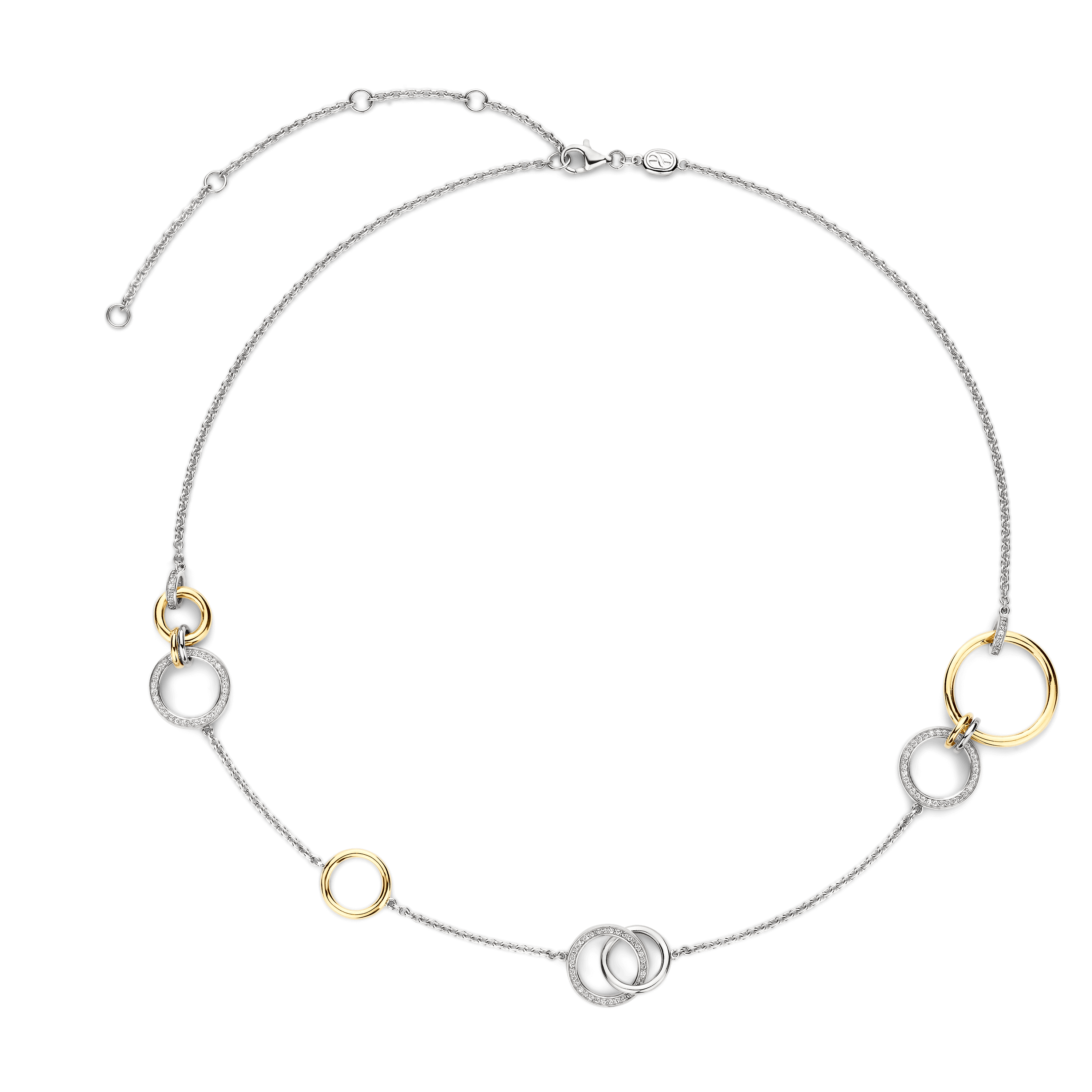Collana Ti Sento Milano Argento Bicolore ad Anelli Intrecciati
