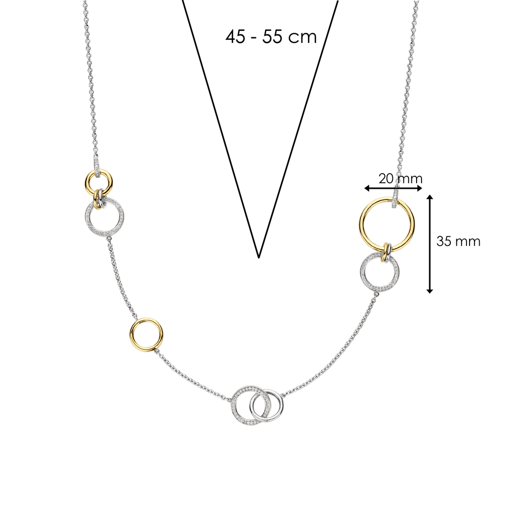 Collana Ti Sento Milano Argento Bicolore ad Anelli Intrecciati