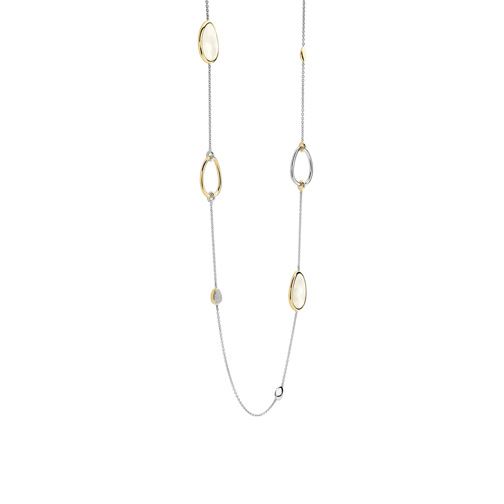 Collana Lunga Ti Sento Milano Argento Bicolore con Madreperla