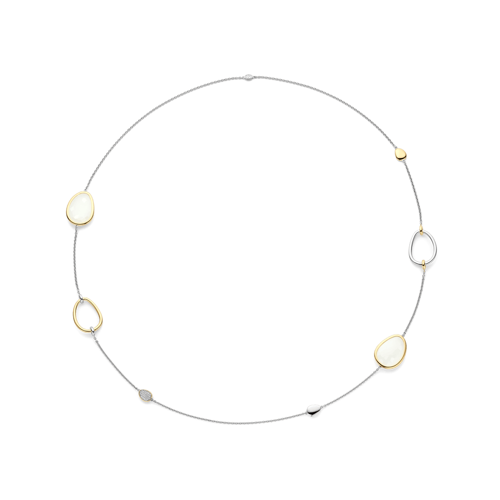 Collana Lunga Ti Sento Milano Argento Bicolore con Madreperla