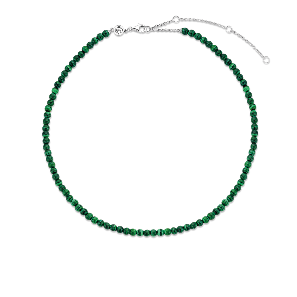 Collana Ti Sento Milano Argento con Pietre Verde Malachite