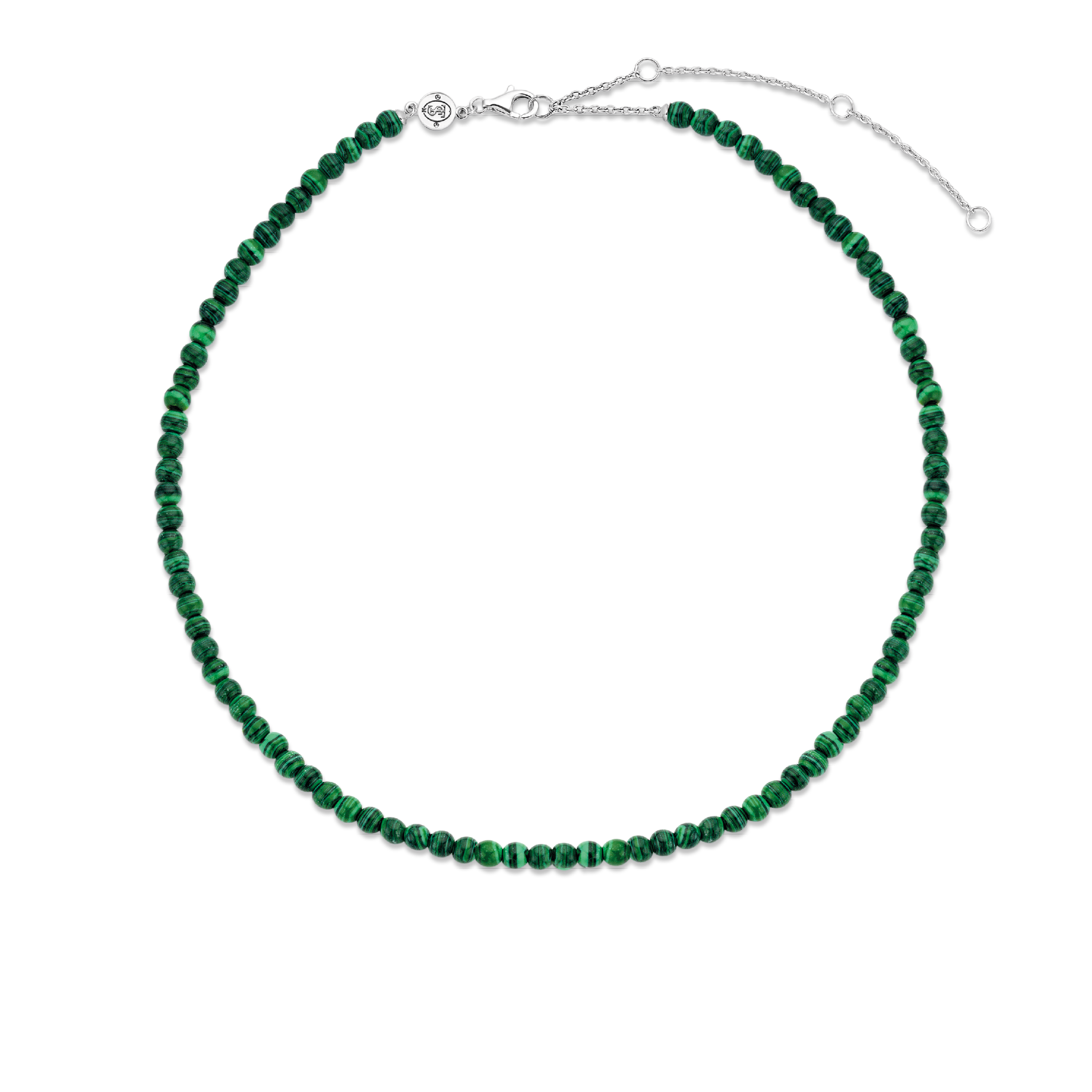 Collana Ti Sento Milano Argento con Pietre Verde Malachite