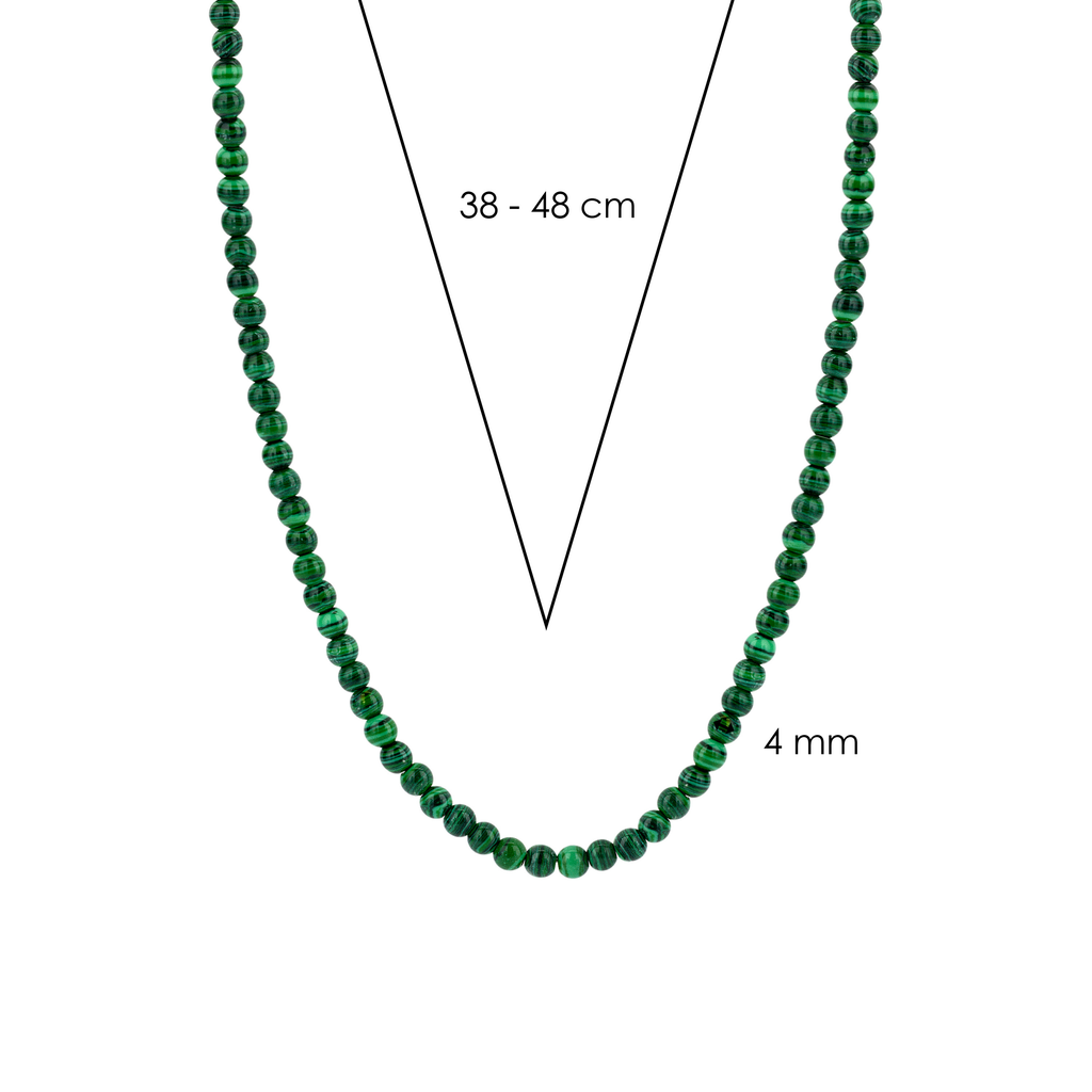 Collana Ti Sento Milano Argento con Pietre Verde Malachite