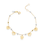 Bracciale Oro 9kt Roberto Giannotti Charms Cuori e Perle - packshot ufficiale