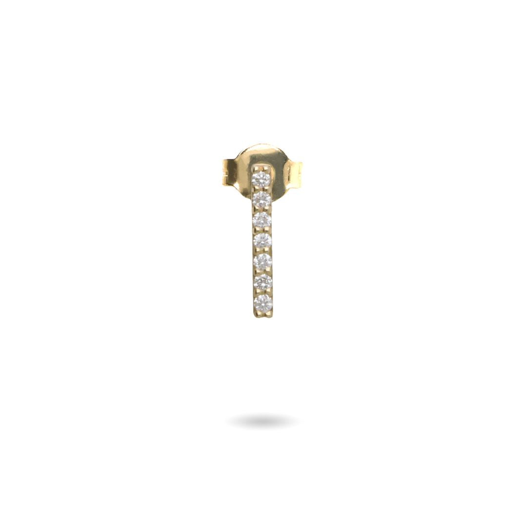 Mono Orecchino Rubinia Filodamore Oro Giallo 9kt con 7 Diamanti