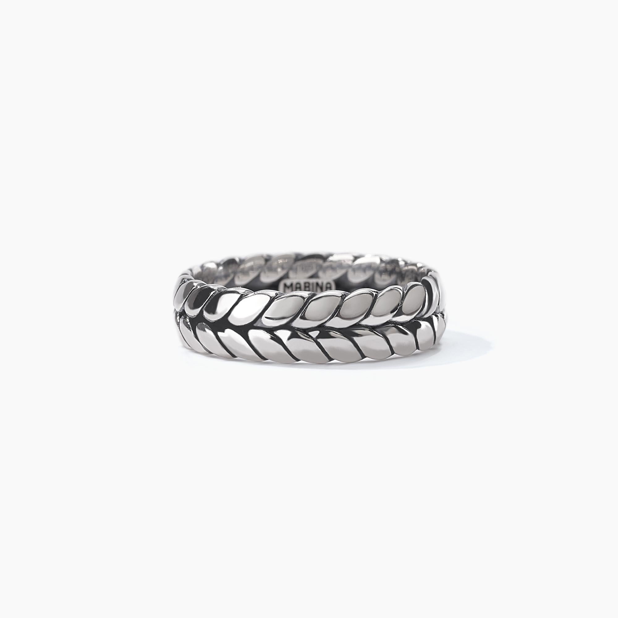 Anello Uomo Mabina Fedina Spina di Pesce Argento