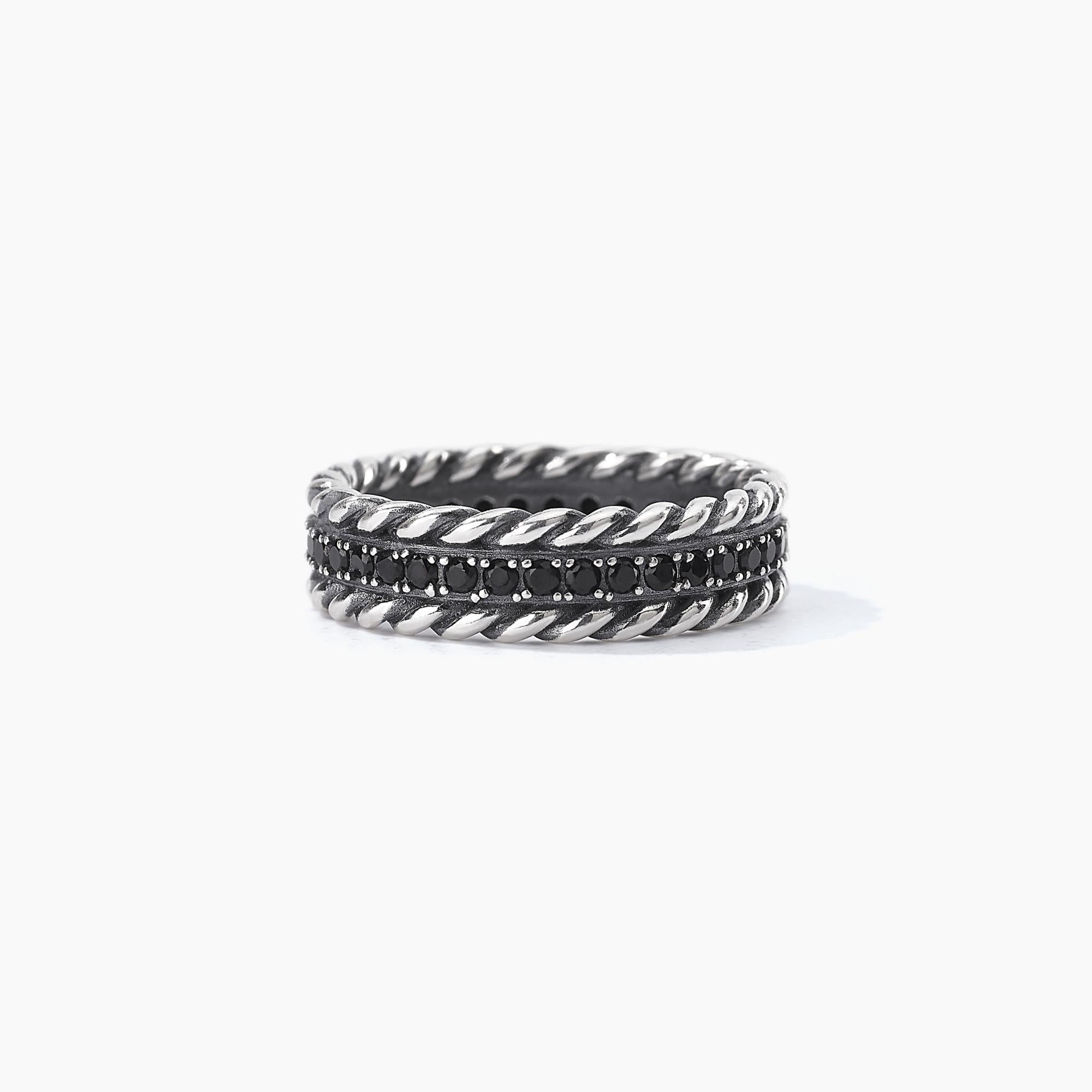 Anello Uomo Mabina Fedina Zirconi Neri Argento