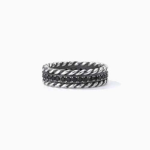 Anello Uomo Mabina Fedina Zirconi Neri Argento