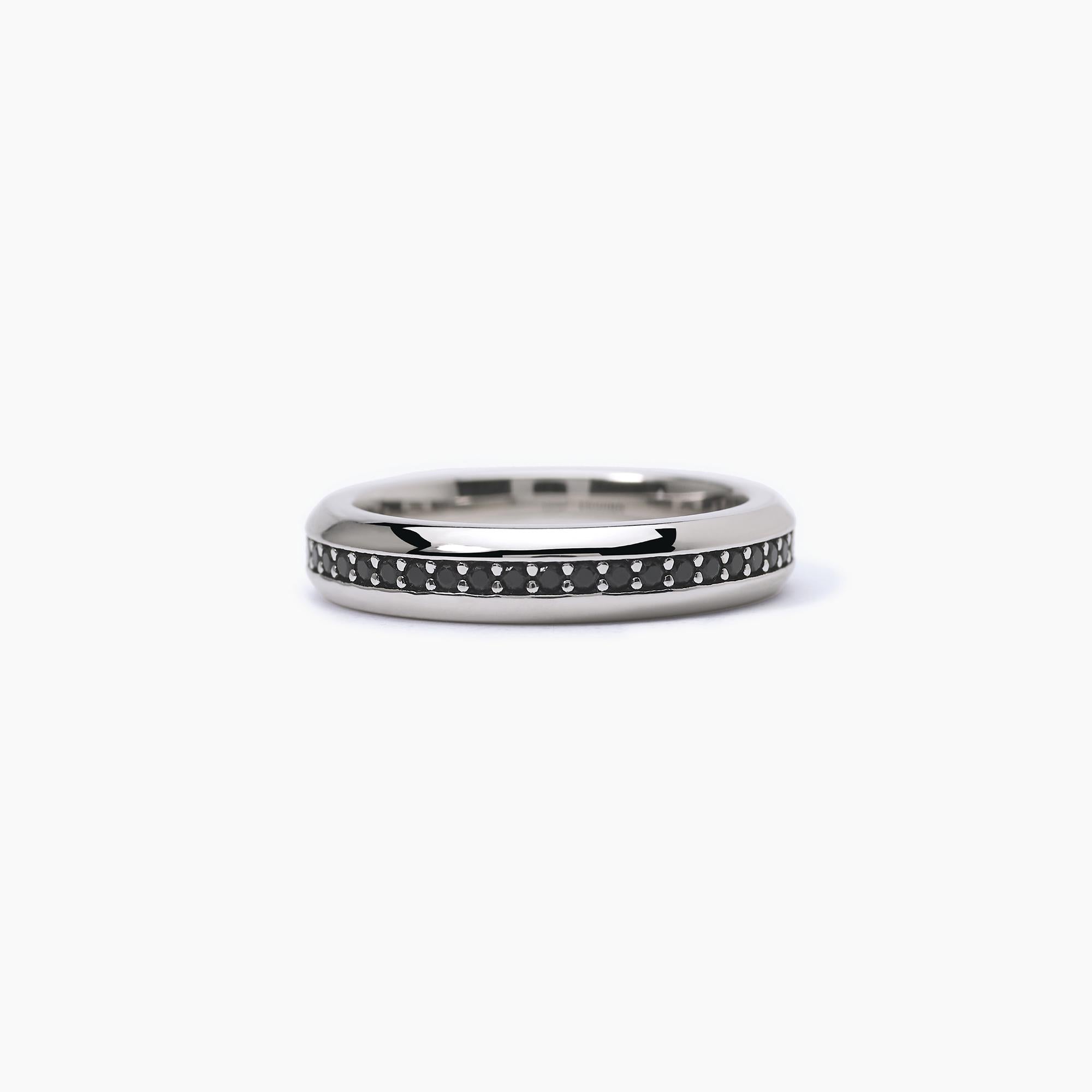Anello Uomo Mabina Fedina Spinelli Neri Argento