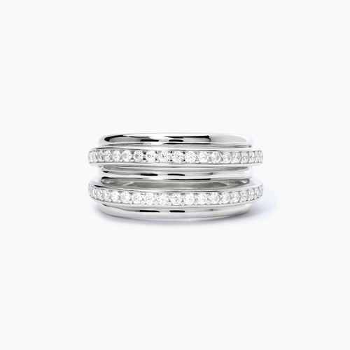 Anello Mabina Fascione di Zirconi Argento