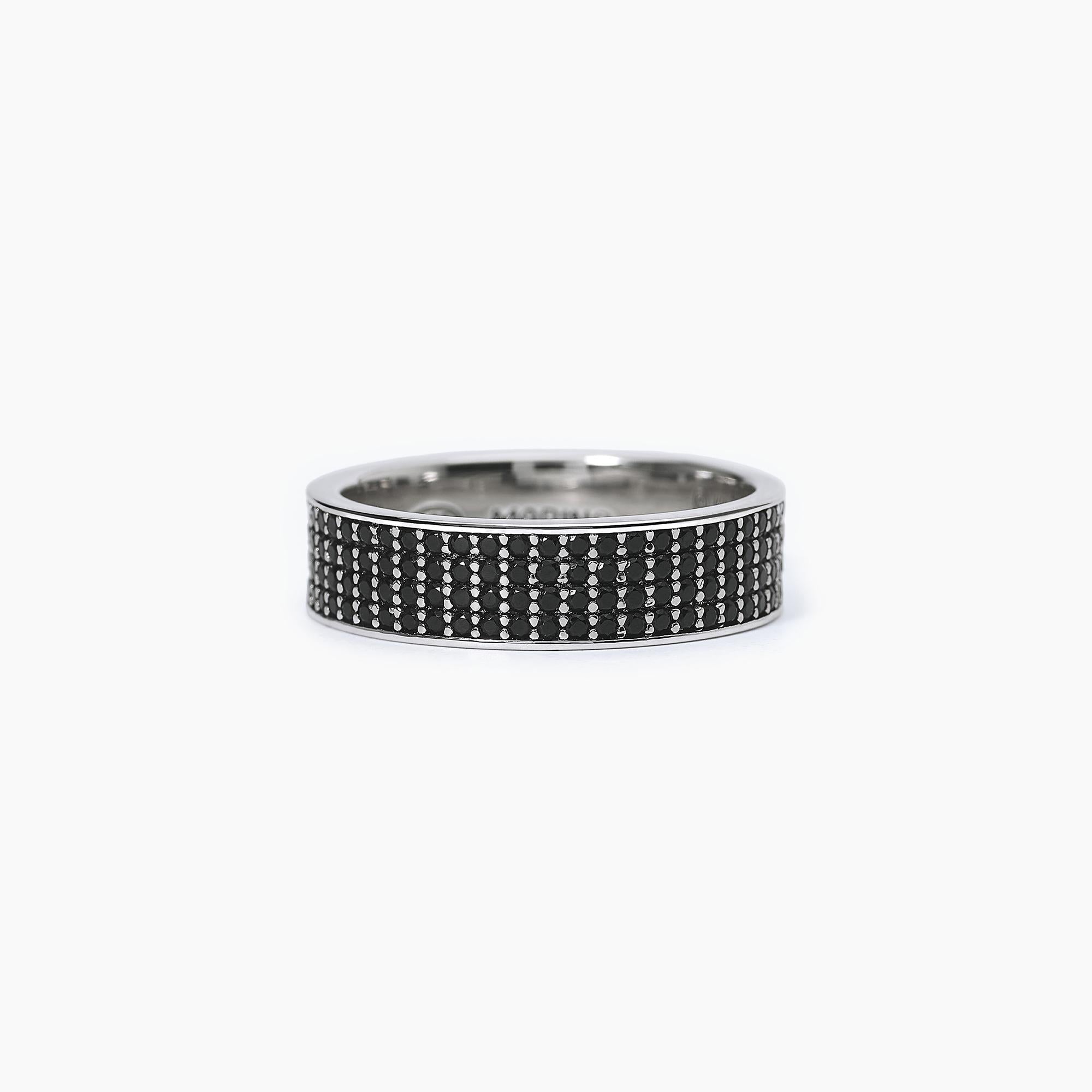 Anello Uomo Mabina Black Code Argento con Zirconi Neri Misura 19