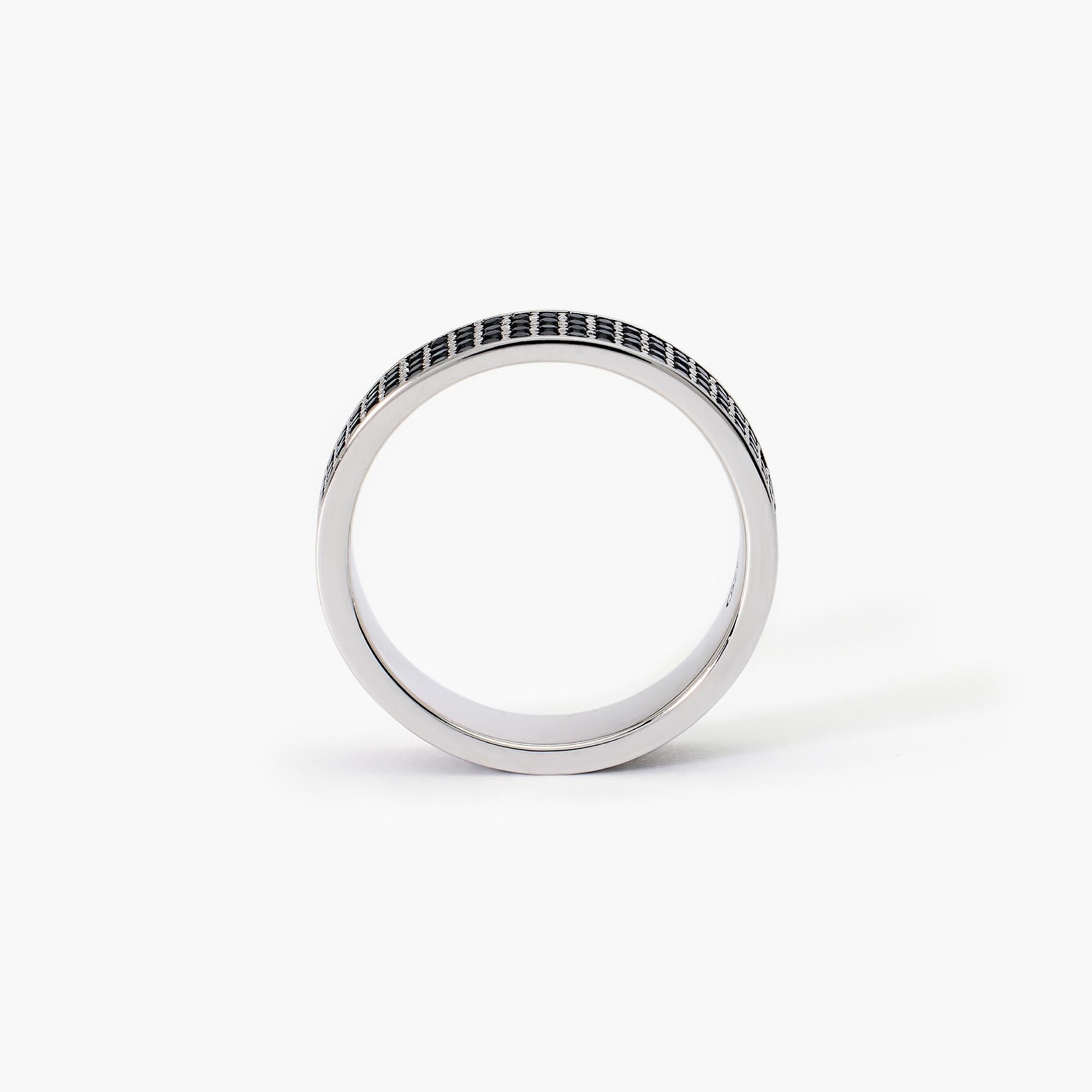 Anello Uomo Mabina Black Code Argento con Zirconi Neri Misura 19